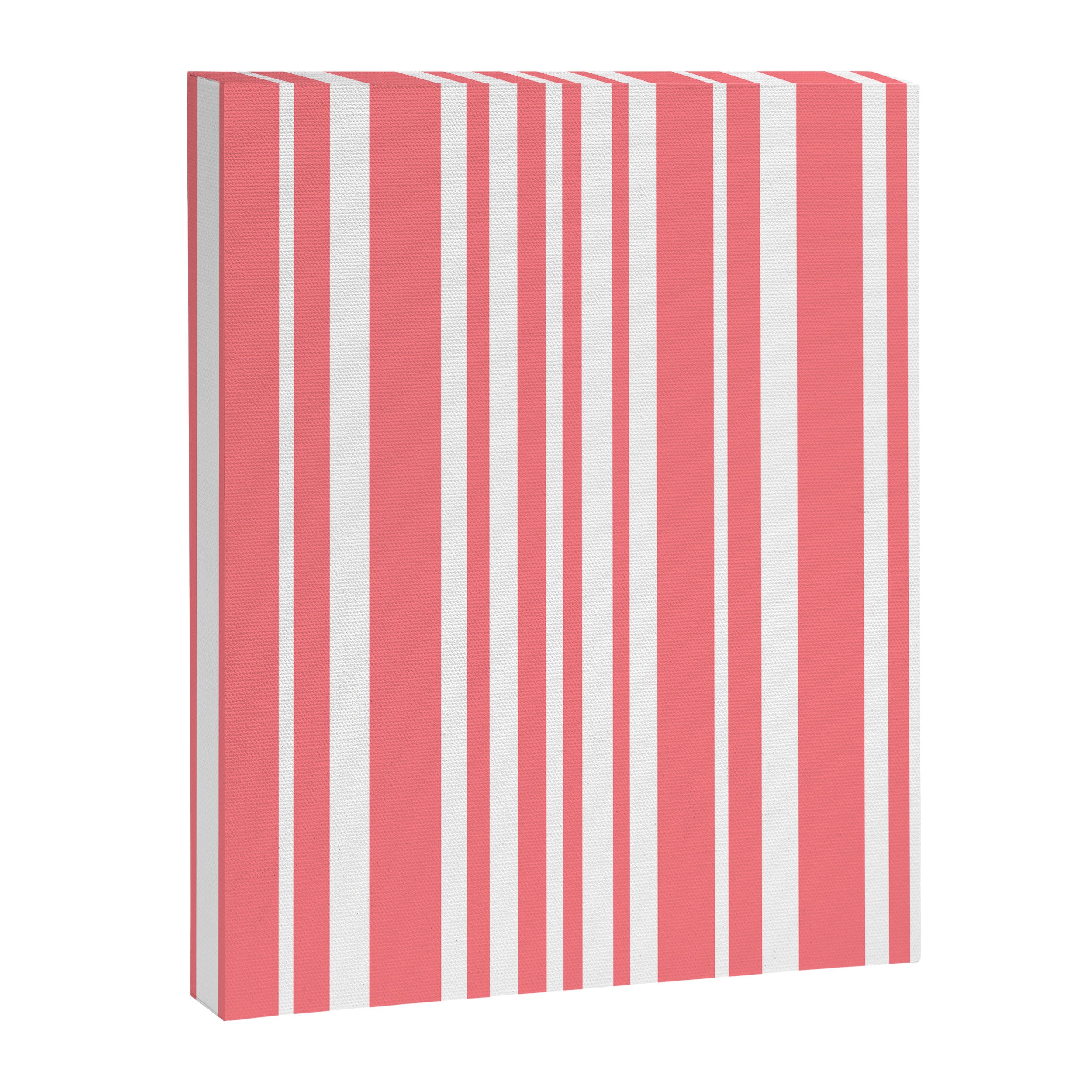Classic Stripes XXXII - Coral Pink Canvas Print Gallery Image 6