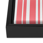 Classic Stripes XXXII - Coral Pink Framed Canvas Print Gallery Image 3
