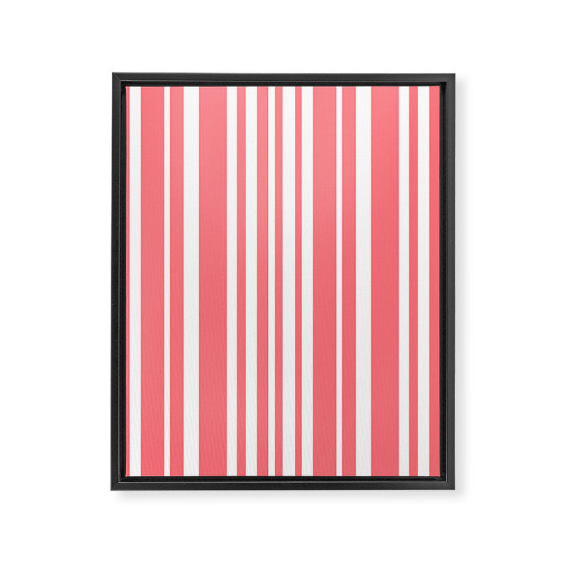 Classic Stripes XXXII - Coral Pink Framed Canvas Print Gallery Image 6