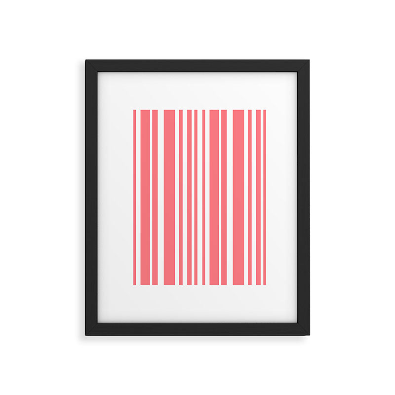 Classic Stripes XXXII - Coral Pink Framed Art Print Gallery Image 5
