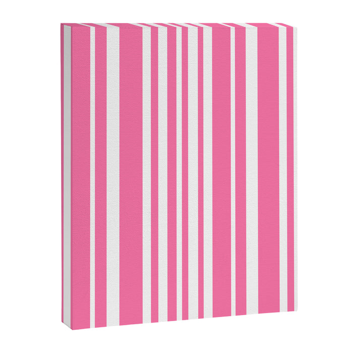Classic Stripes XXXIII - 90s Barbie Pink Canvas Print Gallery Image 1