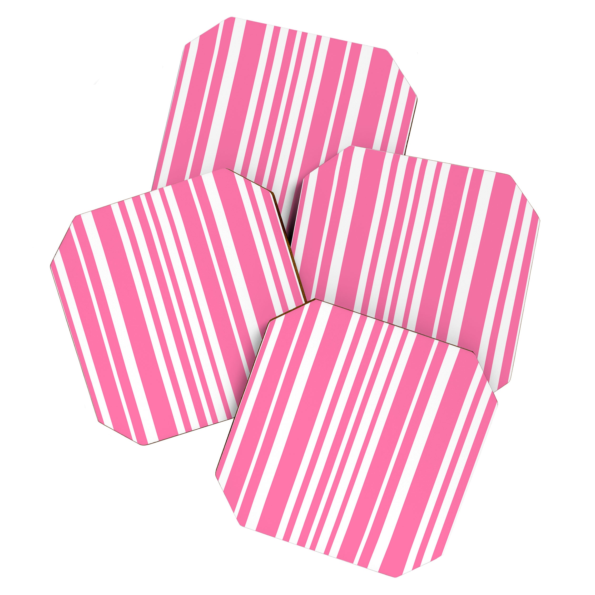 Classic Stripes XXXIII - 90s Barbie Pink Coaster Gallery Image 1
