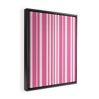 Classic Stripes XXXIII - 90s Barbie Pink Framed Canvas Print Gallery Image 2