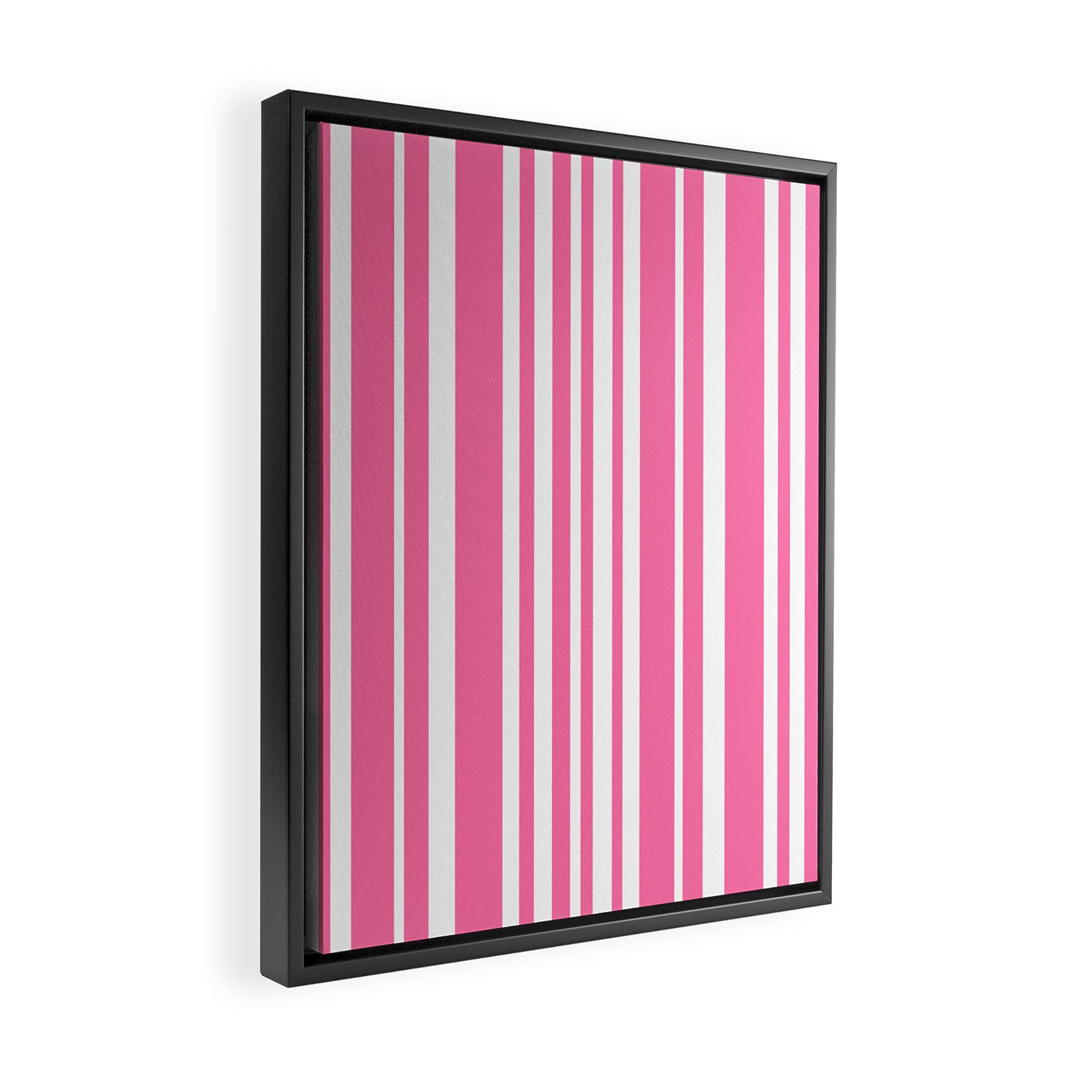 Classic Stripes XXXIII - 90s Barbie Pink Framed Canvas Print Gallery Image 2