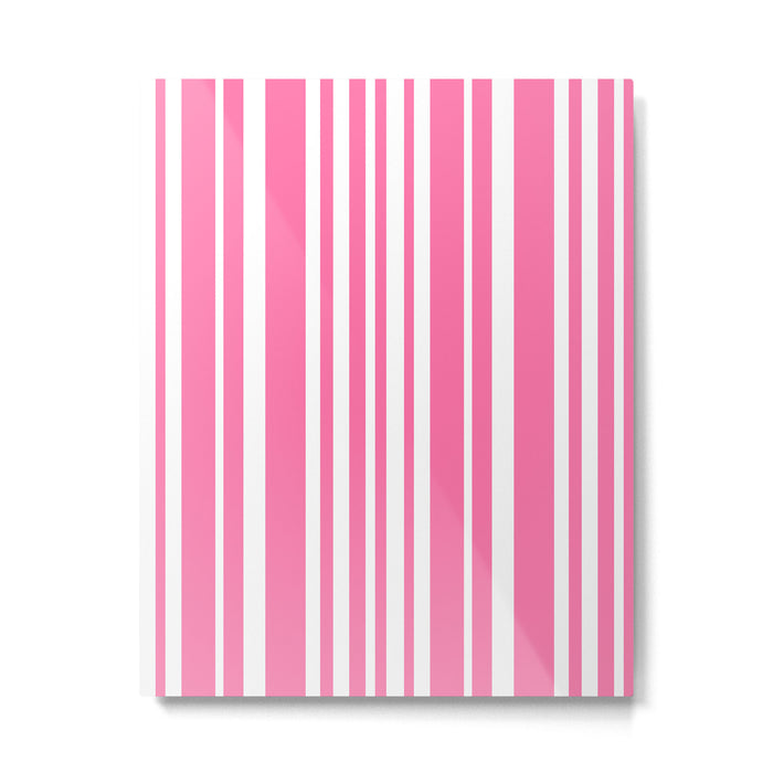 Classic Stripes XXXIII - 90s Barbie Pink Metal Print Gallery Image 1
