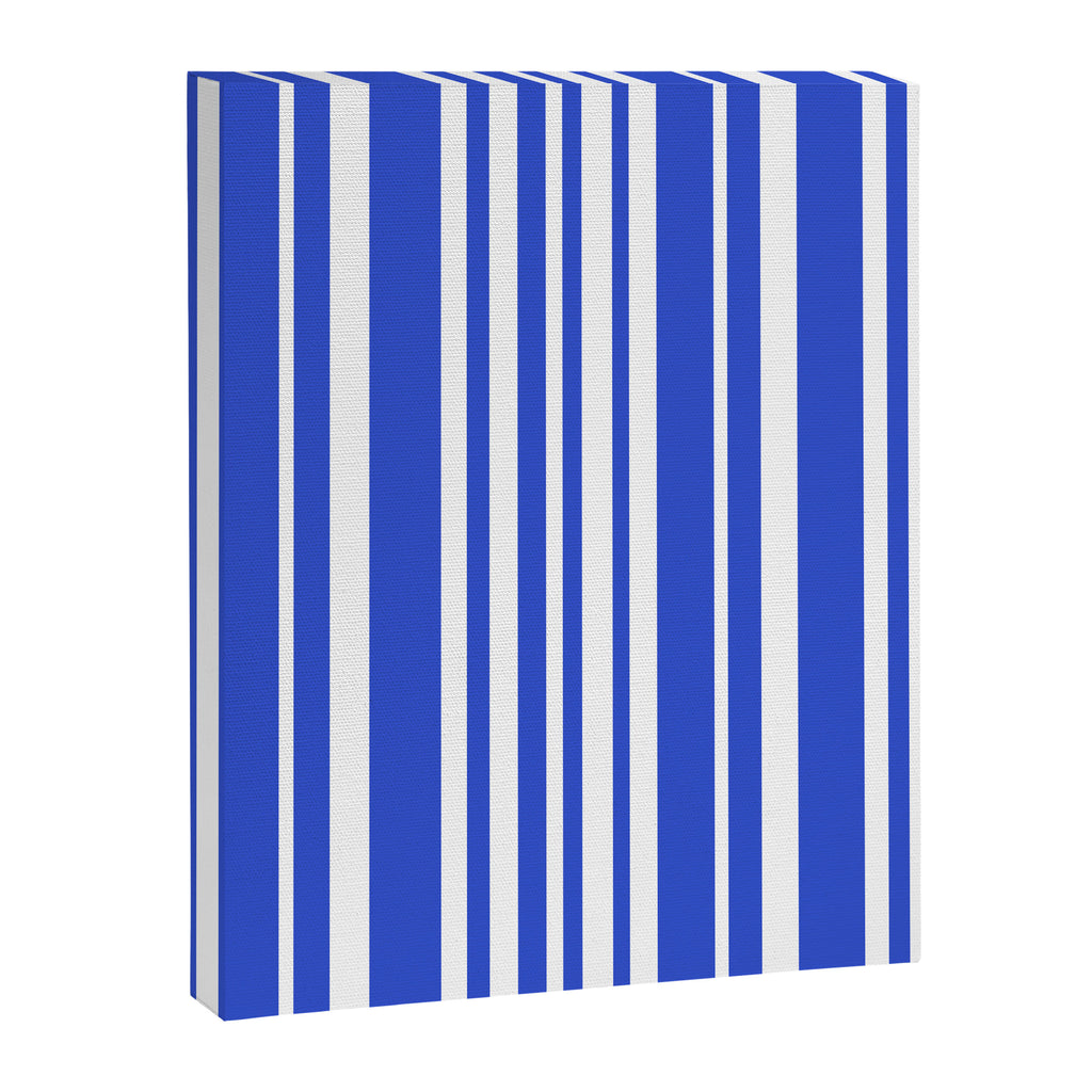  Classic Stripes XXXIV - Bright Blue Canvas Print Gallery Image 6