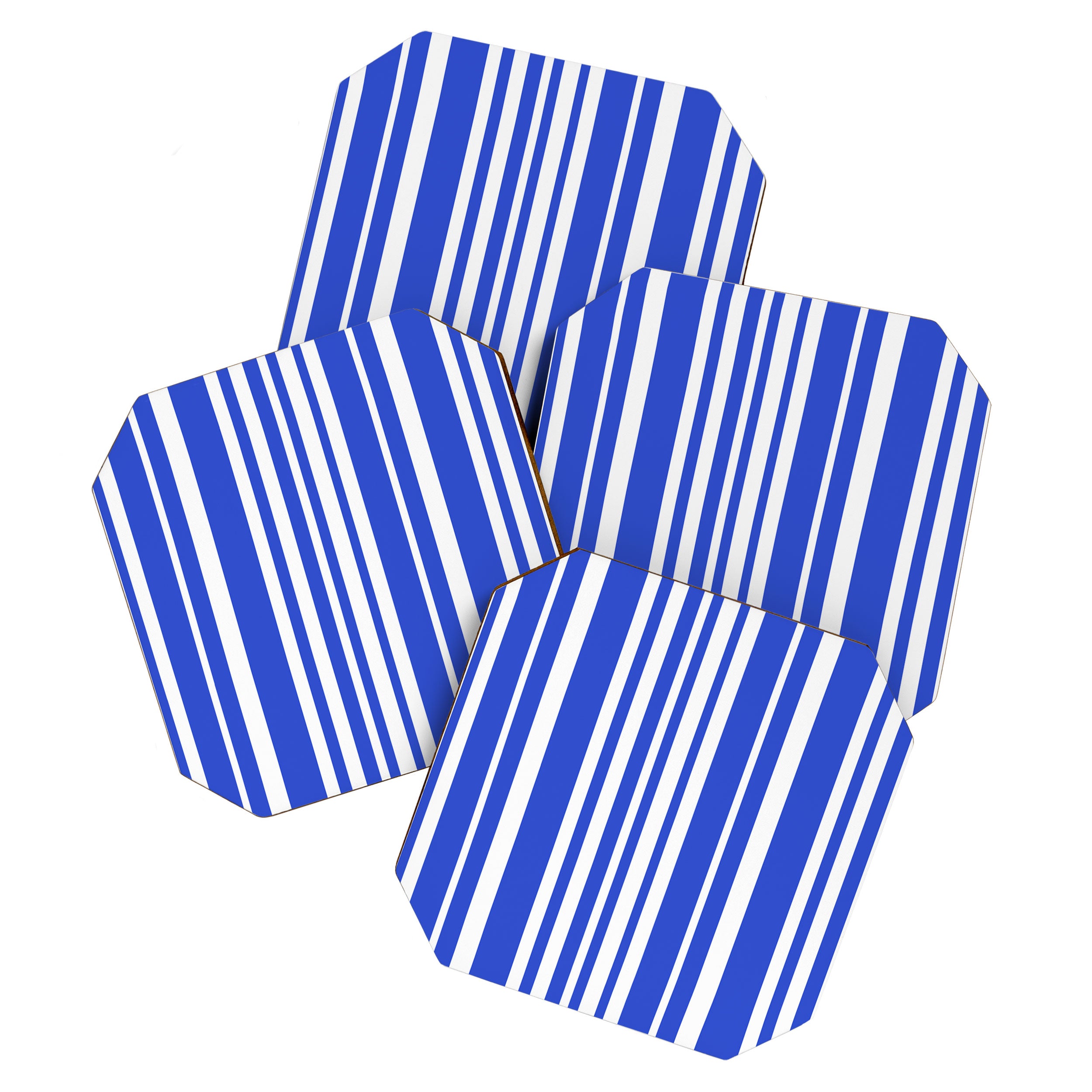  Classic Stripes XXXIV - Bright Blue Coaster Gallery Image 1