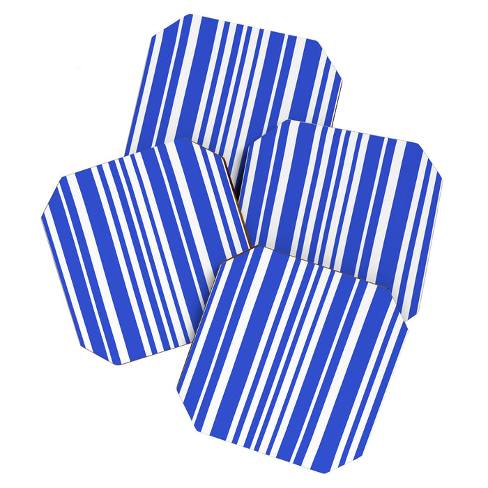  Classic Stripes XXXIV - Bright Blue Coaster Gallery Image 1