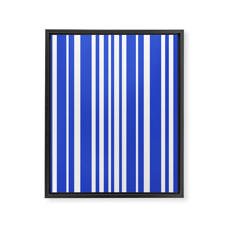  Classic Stripes XXXIV - Bright Blue Framed Canvas Print Gallery Image 6