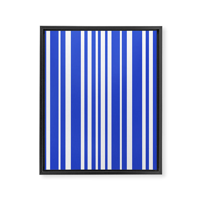  Classic Stripes XXXIV - Bright Blue Framed Canvas Print Gallery Image 1
