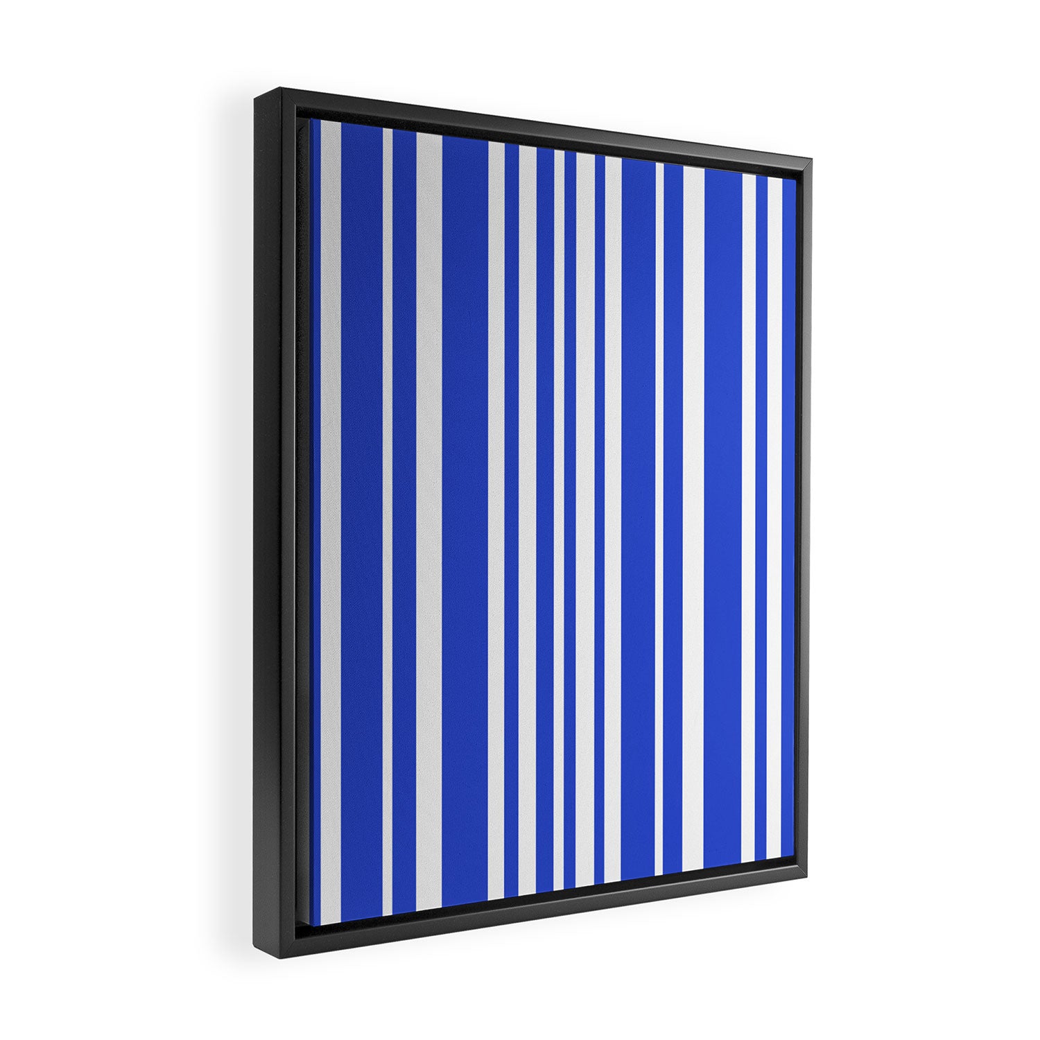  Classic Stripes XXXIV - Bright Blue Framed Canvas Print Gallery Image 2