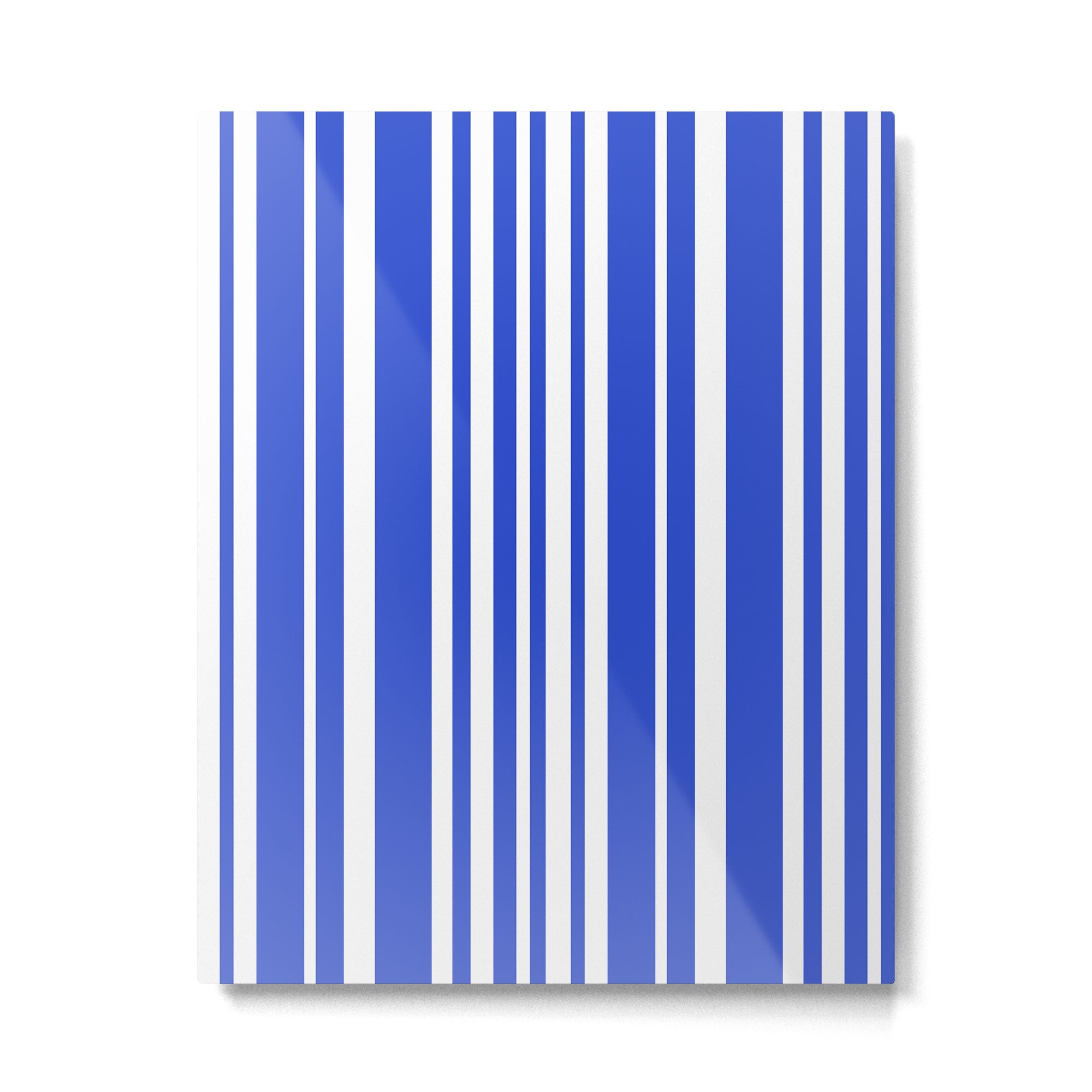  Classic Stripes XXXIV - Bright Blue Metal Print Gallery Image 4