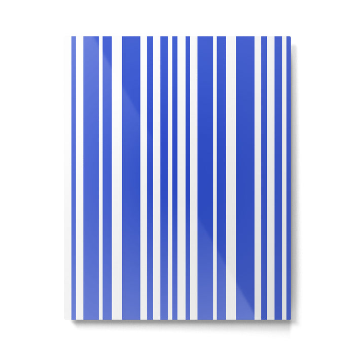  Classic Stripes XXXIV - Bright Blue Metal Print Gallery Image 1