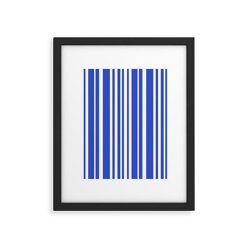  Classic Stripes XXXIV - Bright Blue Framed Art Print Gallery Image 5