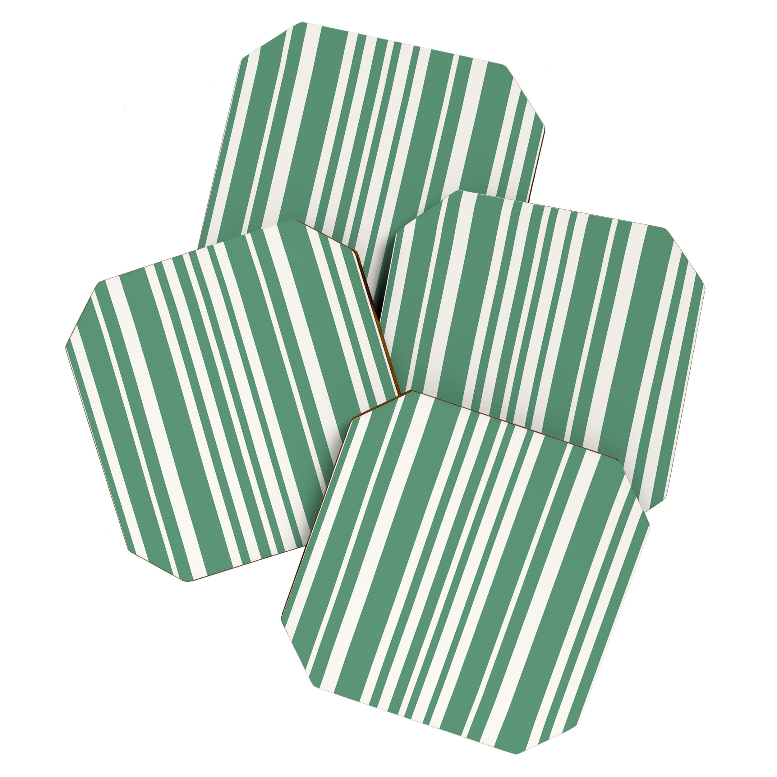Classic Stripes XXXIX - Kelly Green Coaster Gallery Image 1