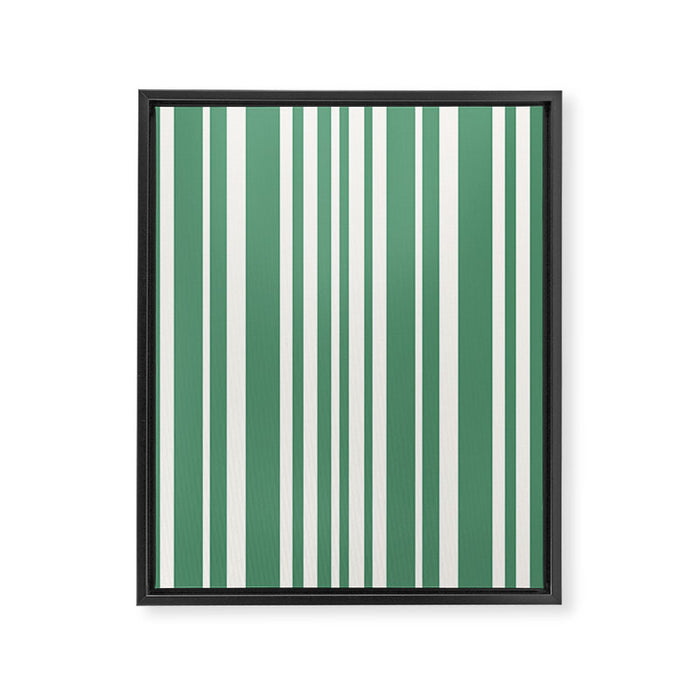 Classic Stripes XXXIX - Kelly Green Framed Canvas Print Gallery Image 1
