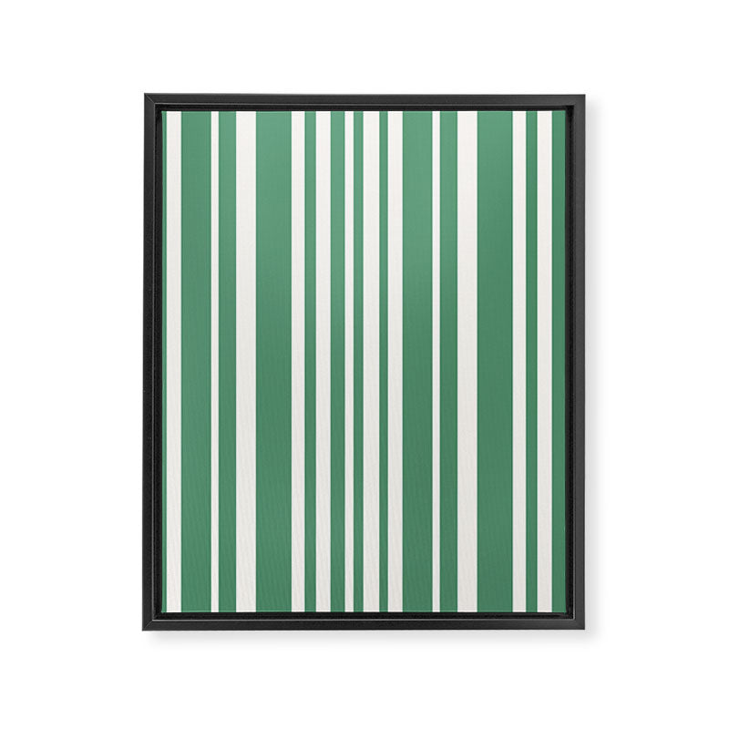 Classic Stripes XXXIX - Kelly Green Framed Canvas Print Gallery Image 6