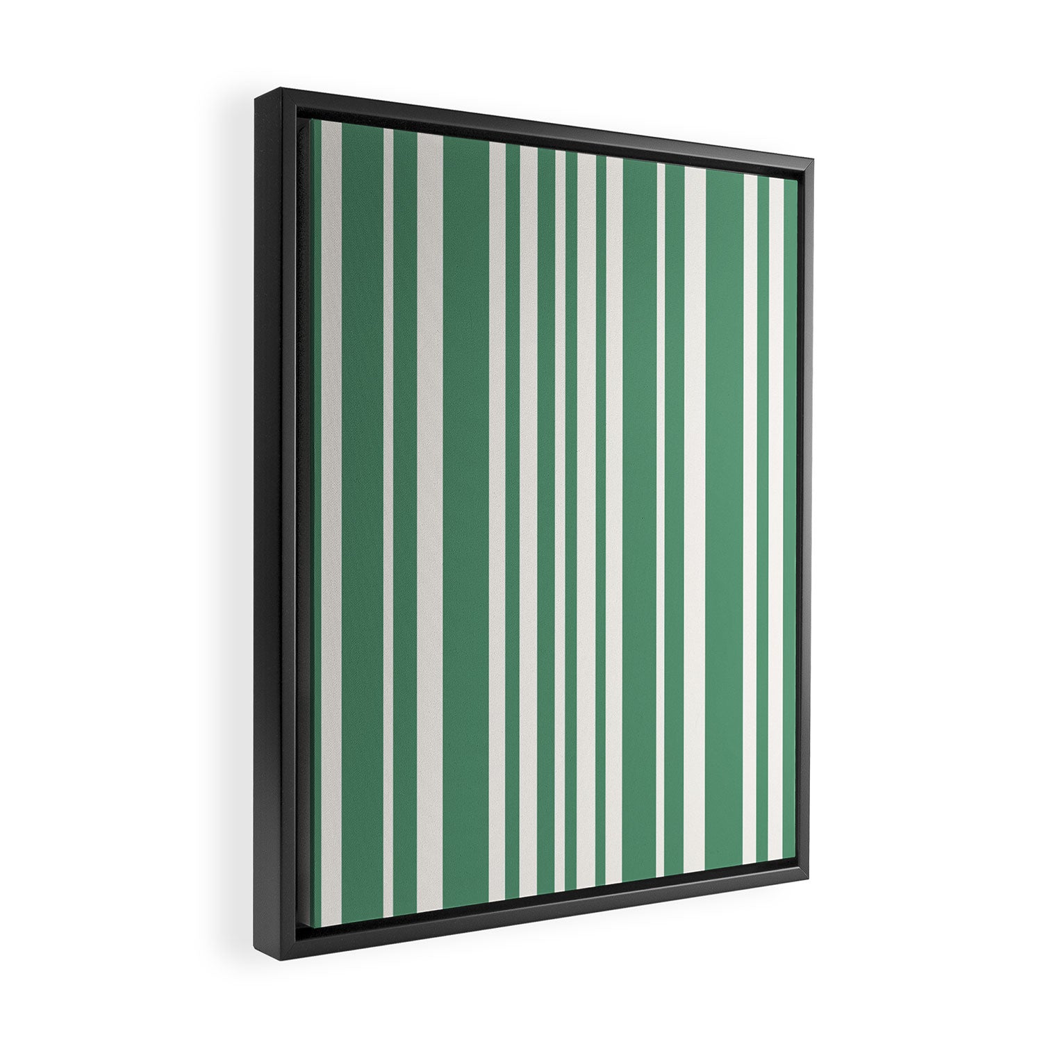 Classic Stripes XXXIX - Kelly Green Framed Canvas Print Gallery Image 2