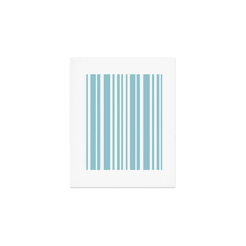 Classic Stripes XXXV - Sky Blue Art Print Gallery Image 1