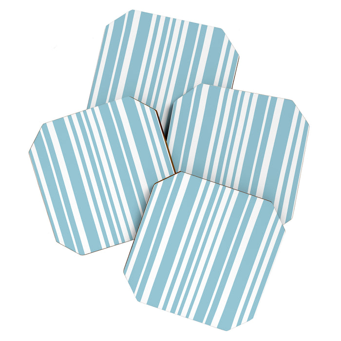 Classic Stripes XXXV - Sky Blue Coaster Gallery Image 1