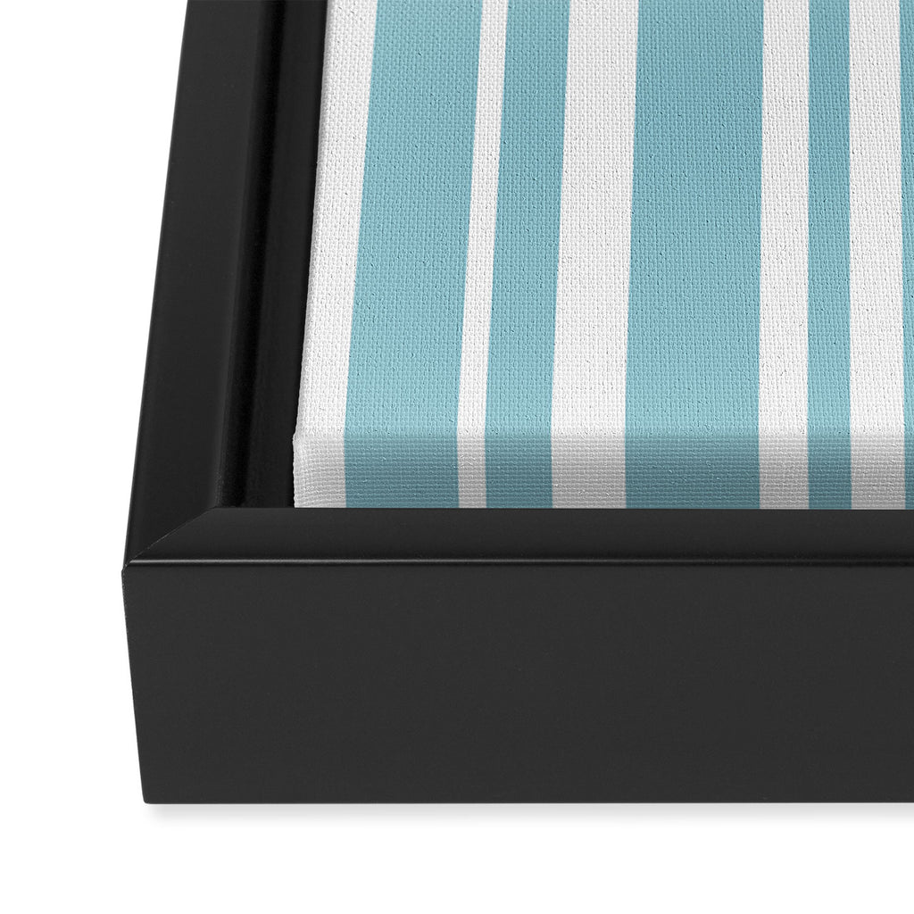 Classic Stripes XXXV - Sky Blue Framed Canvas Print Gallery Image 3
