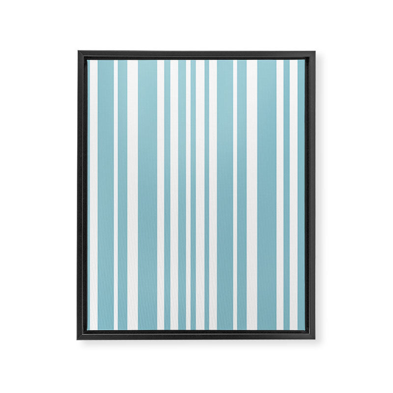 Classic Stripes XXXV - Sky Blue Framed Canvas Print Gallery Image 6