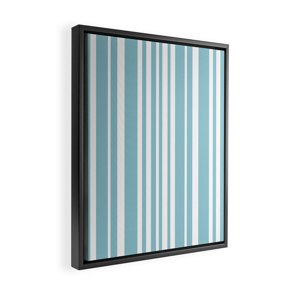 Classic Stripes XXXV - Sky Blue Framed Canvas Print Gallery Image 2