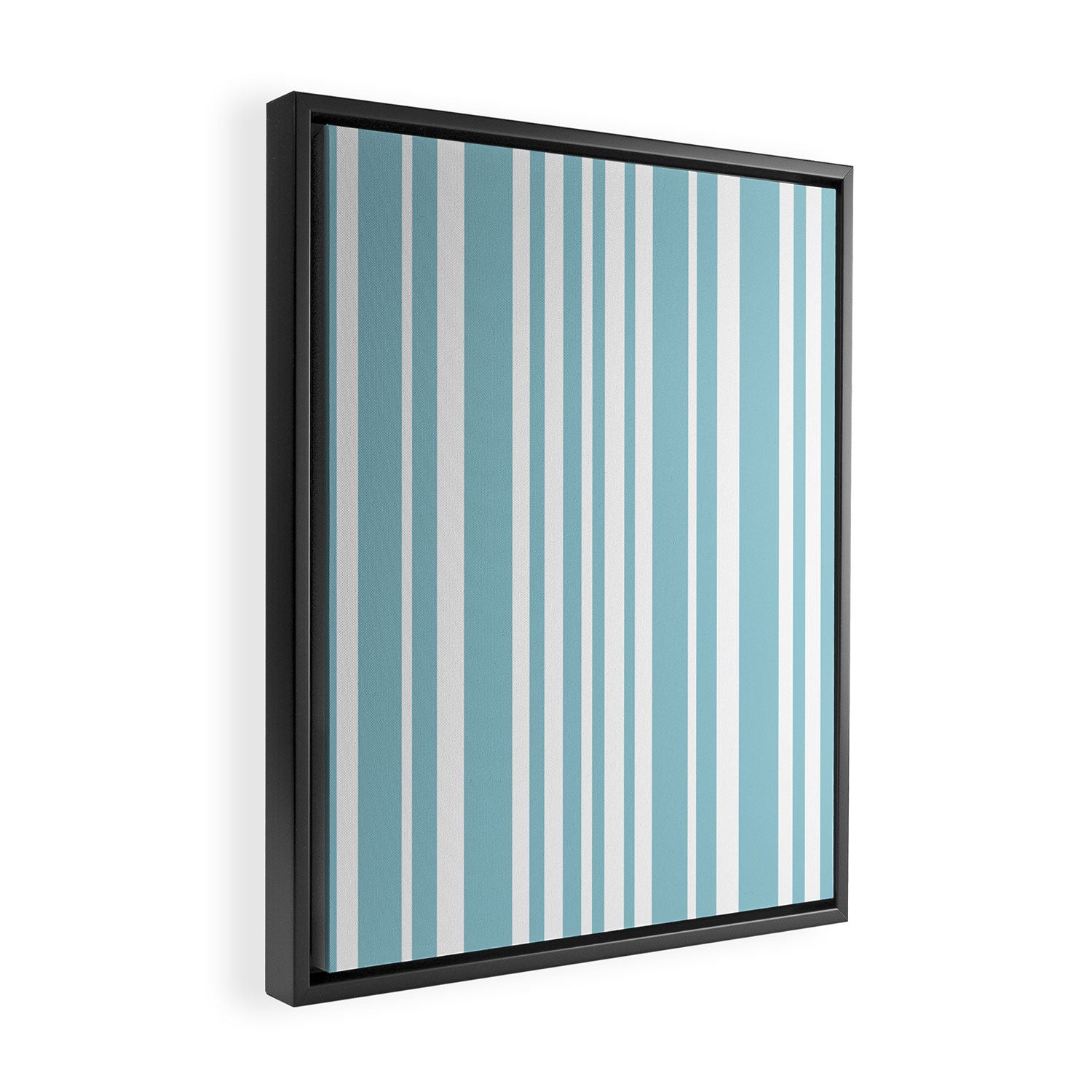 Classic Stripes XXXV - Sky Blue Framed Canvas Print Gallery Image 2