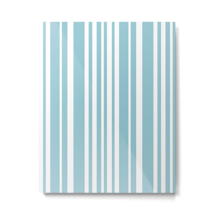 Classic Stripes XXXV - Sky Blue Metal Print Gallery Image 1