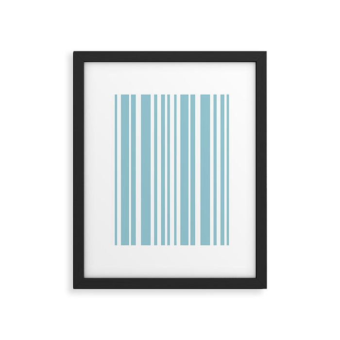 Classic Stripes XXXV - Sky Blue Framed Art Print Gallery Image 1