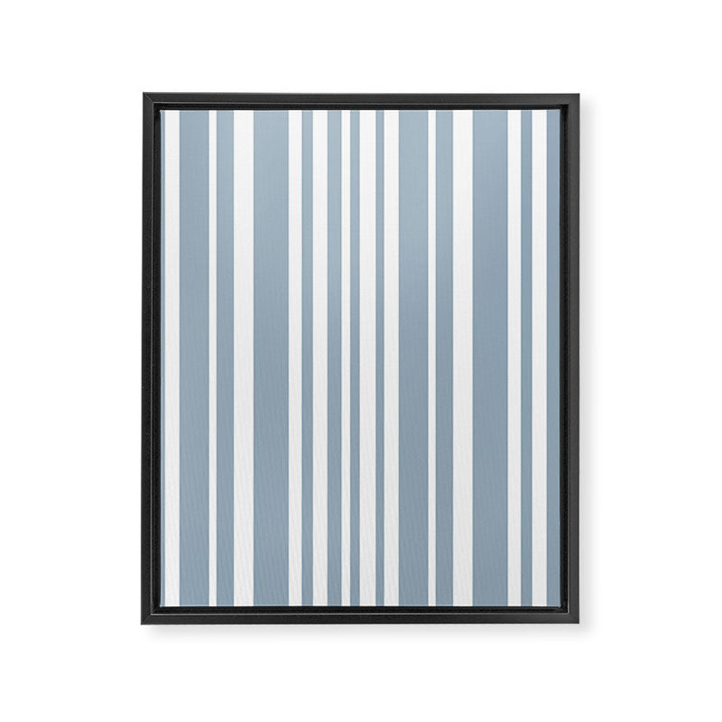 Classic Stripes XXXVI - Natural Blue  Framed Canvas Print Gallery Image 6