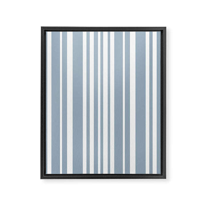 Classic Stripes XXXVI - Natural Blue  Framed Canvas Print Gallery Image 1