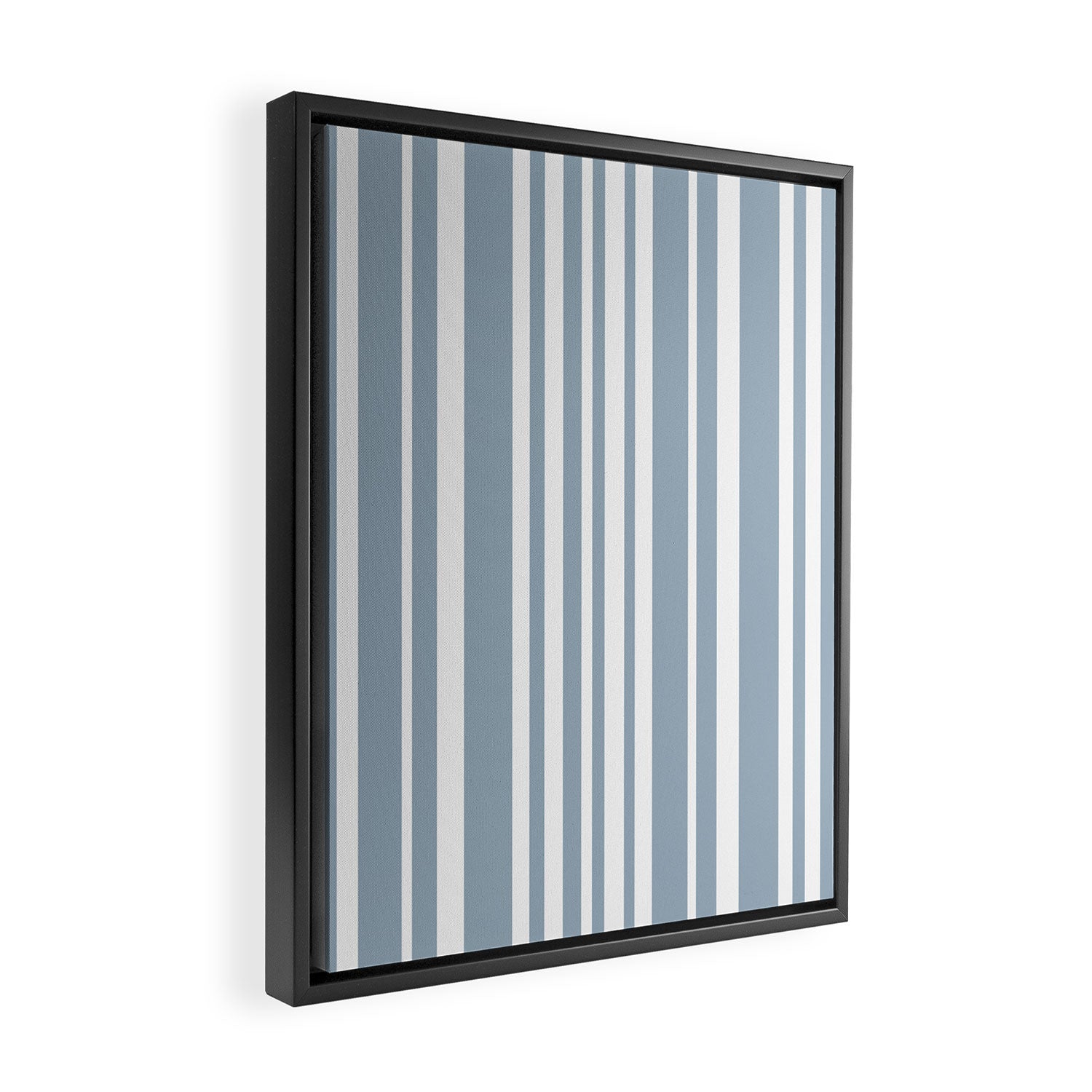 Classic Stripes XXXVI - Natural Blue  Framed Canvas Print Gallery Image 2