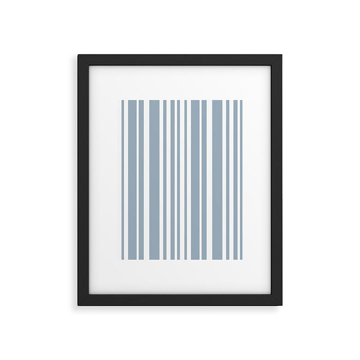 Classic Stripes XXXVI - Natural Blue  Framed Art Print Gallery Image 1