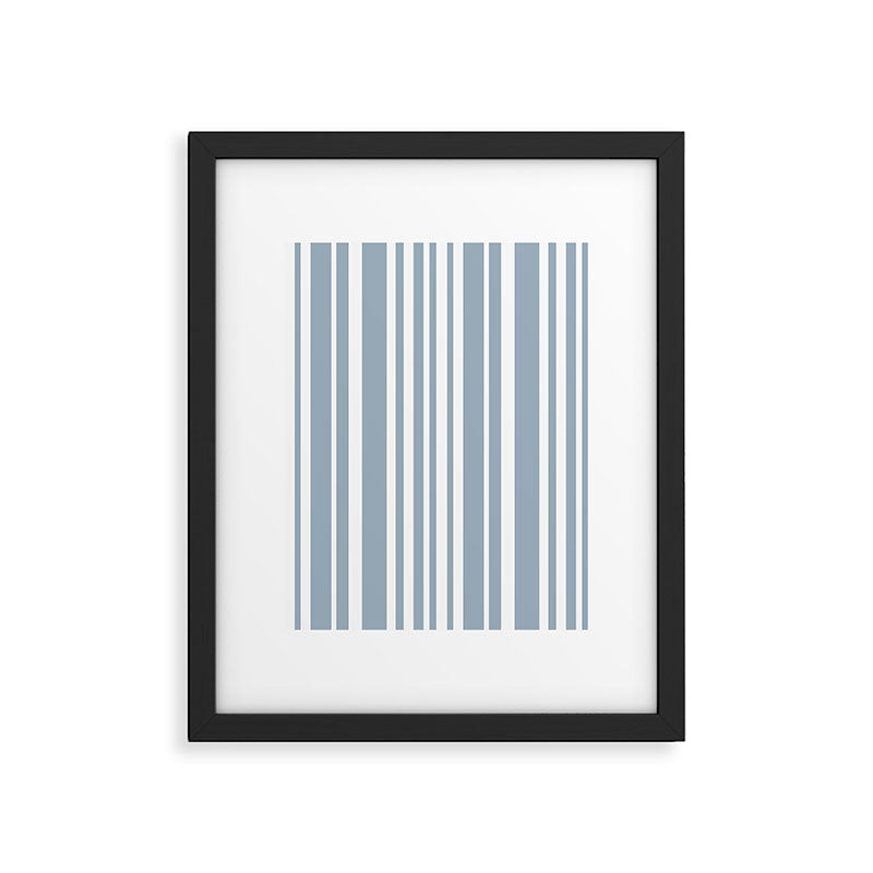 Classic Stripes XXXVI - Natural Blue  Framed Art Print Gallery Image 5
