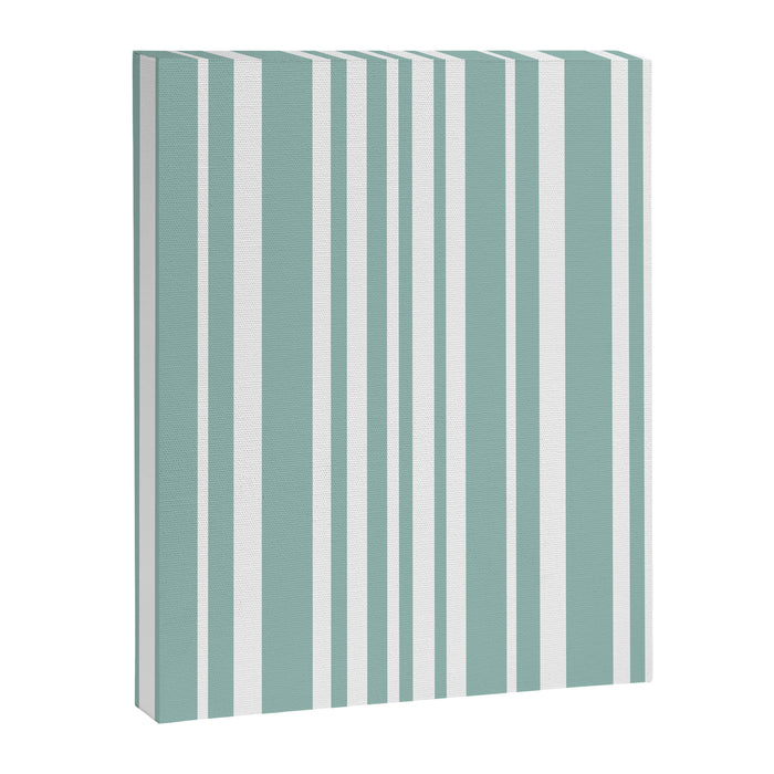 Classic Stripes XXXVII - Sage Green Canvas Print Gallery Image 1