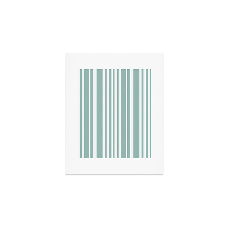 Classic Stripes XXXVII - Sage Green Art Print Gallery Image 1