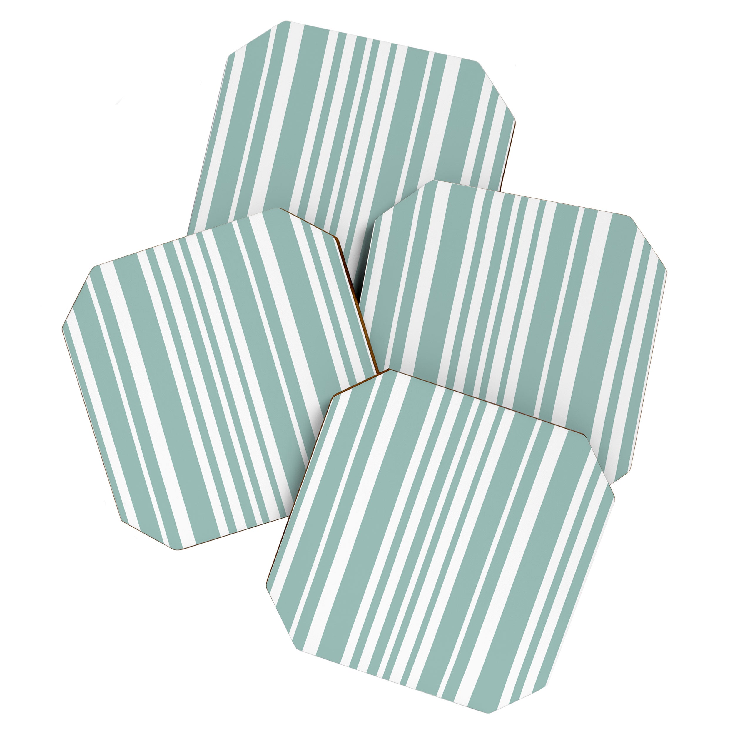 Classic Stripes XXXVII - Sage Green Coaster Gallery Image 1