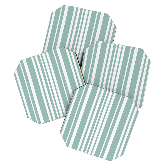 Classic Stripes XXXVII - Sage Green Coaster Gallery Image 1