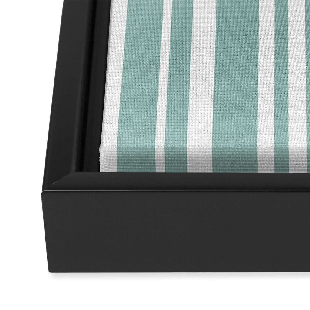 Classic Stripes XXXVII - Sage Green Framed Canvas Print Gallery Image 3