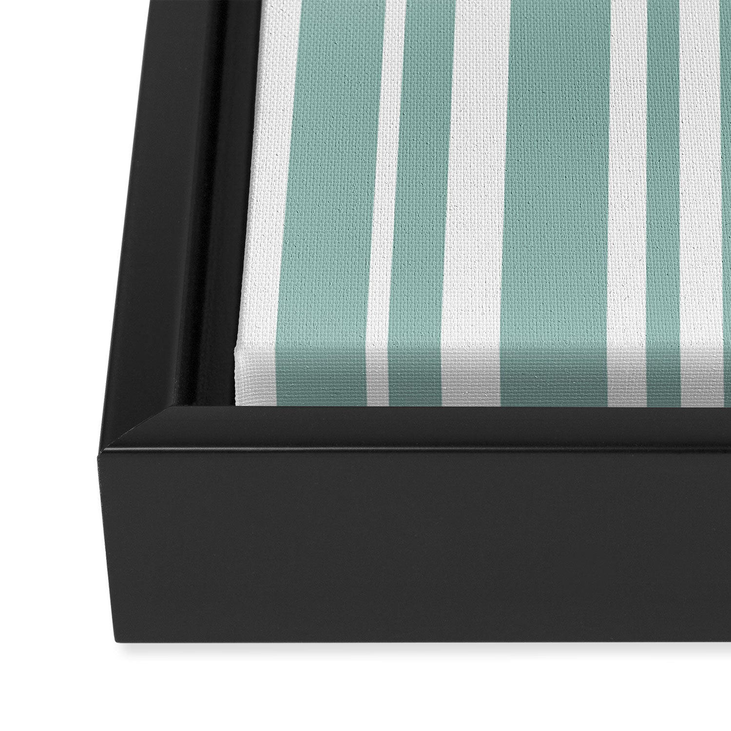Classic Stripes XXXVII - Sage Green Framed Canvas Print Gallery Image 3