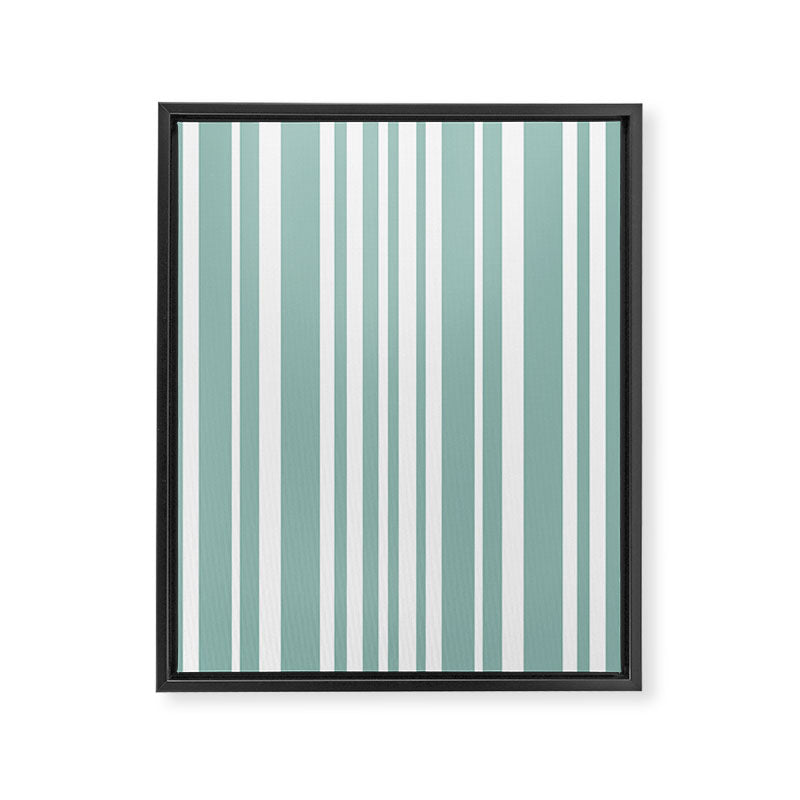 Classic Stripes XXXVII - Sage Green Framed Canvas Print Gallery Image 6