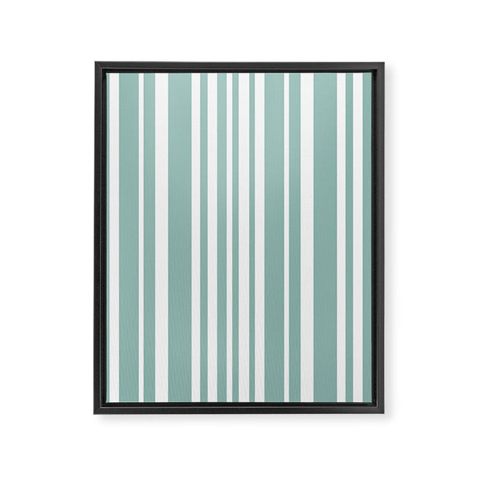 Classic Stripes XXXVII - Sage Green Framed Canvas Print Gallery Image 1