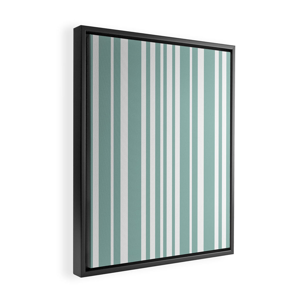Classic Stripes XXXVII - Sage Green Framed Canvas Print Gallery Image 2