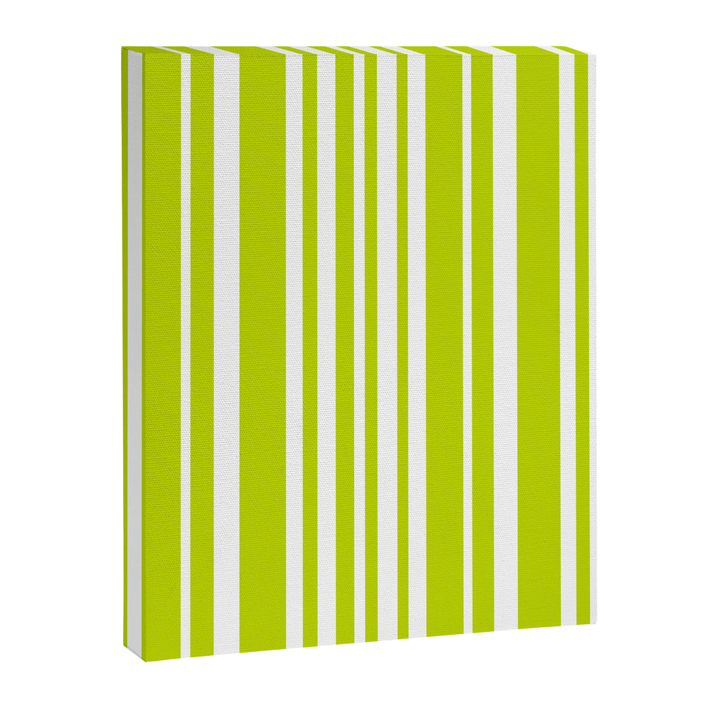 Classic Stripes XXXVIII - Lime Green Canvas Print Gallery Image 6