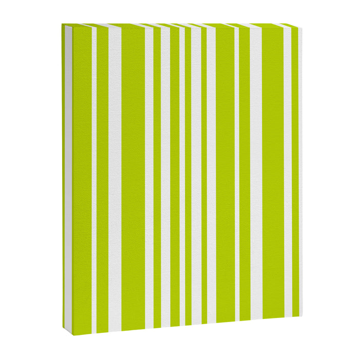 Classic Stripes XXXVIII - Lime Green Canvas Print Gallery Image 1