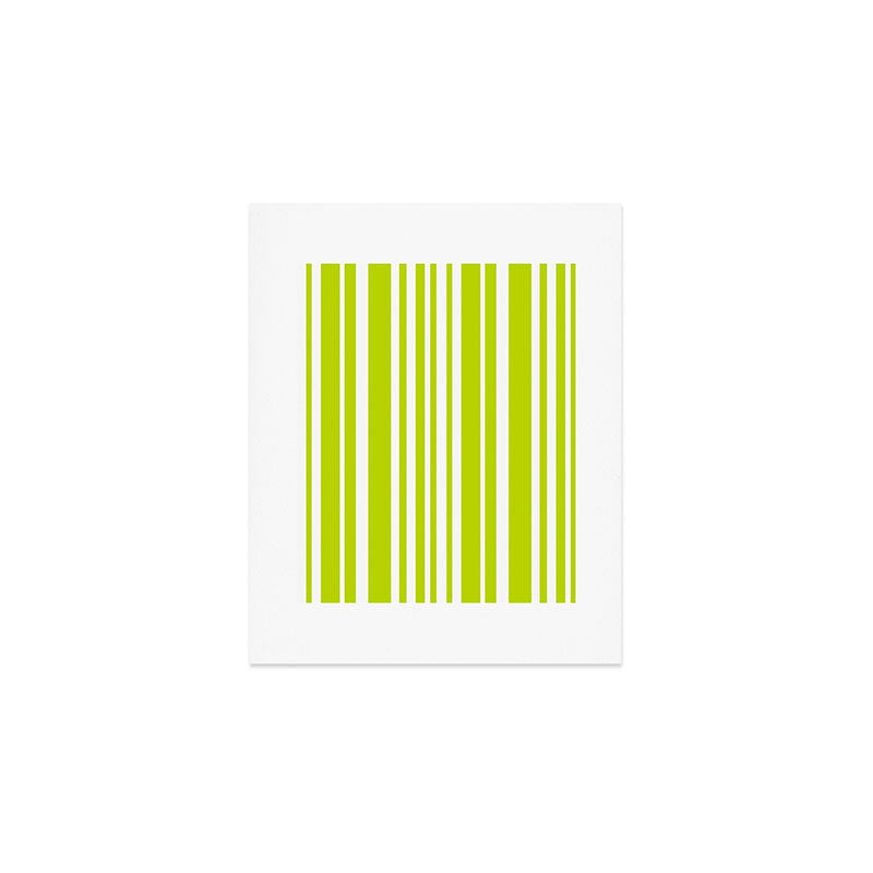 Classic Stripes XXXVIII - Lime Green Art Print Gallery Image 1