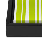Classic Stripes XXXVIII - Lime Green Framed Canvas Print Gallery Image 3