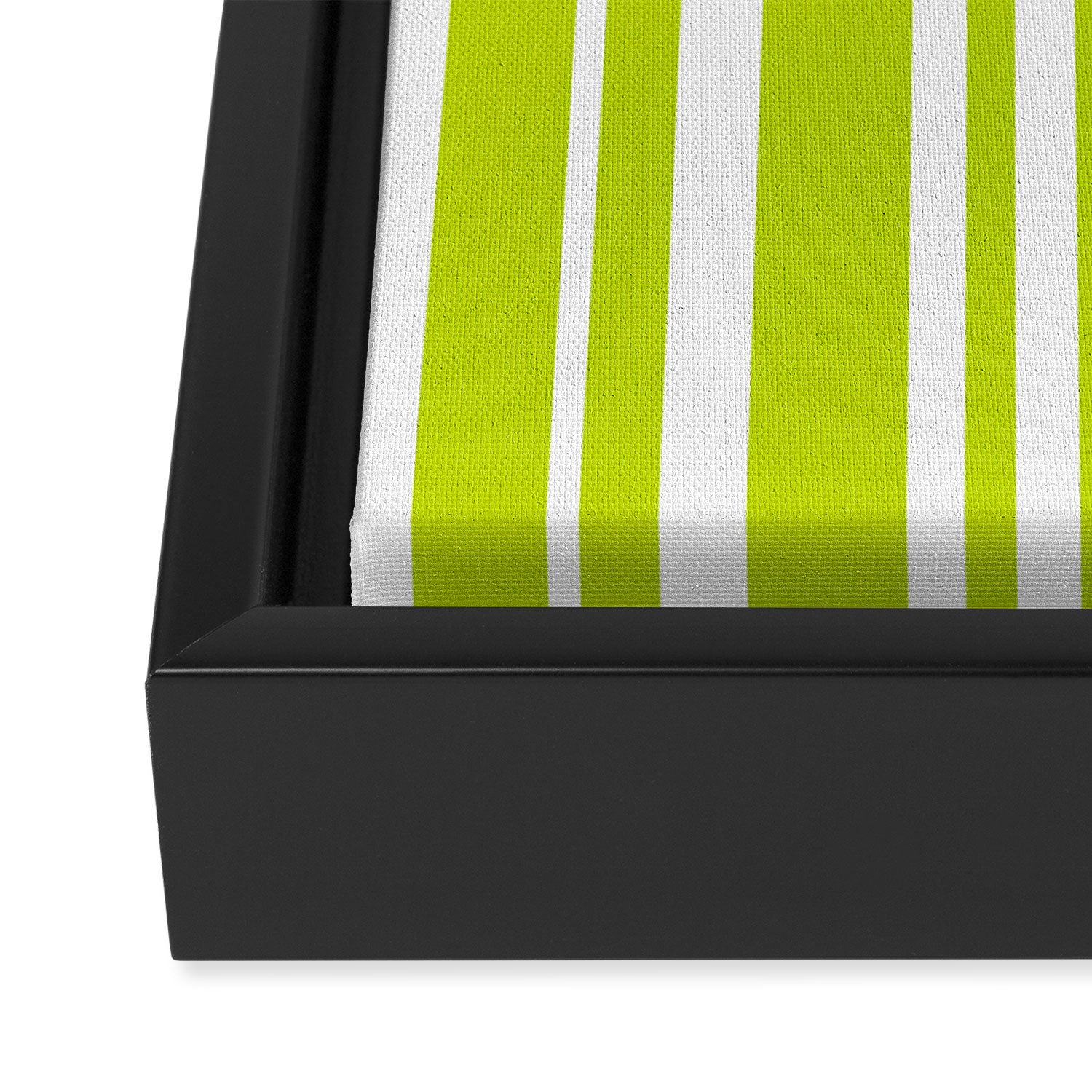 Classic Stripes XXXVIII - Lime Green Framed Canvas Print Gallery Image 3