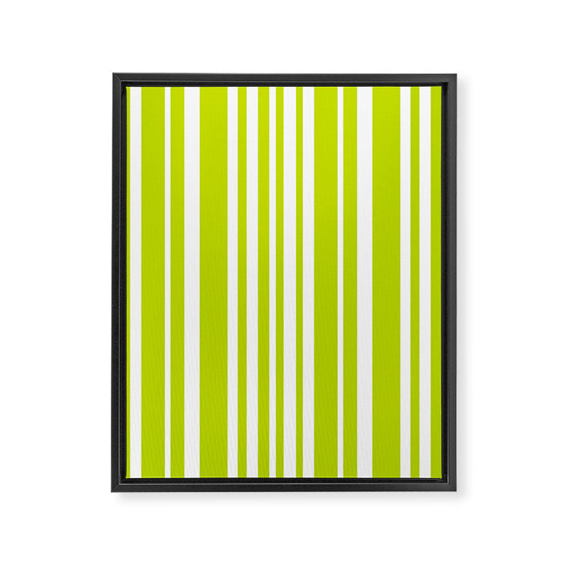 Classic Stripes XXXVIII - Lime Green Framed Canvas Print Gallery Image 6